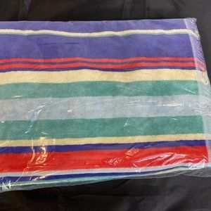 Anthropologie Retro Look Jasper Stripe Velour Beach Spa Towel NWT